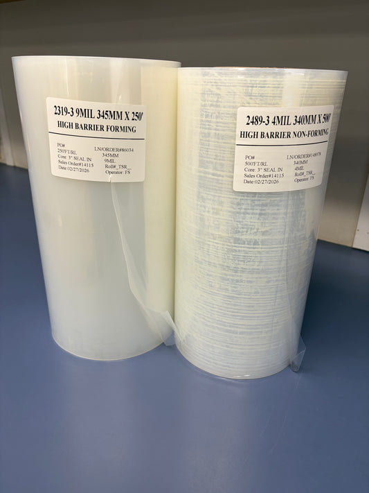 4MIL High Barrier Non-Forming 340MM x 2500', 3" Core