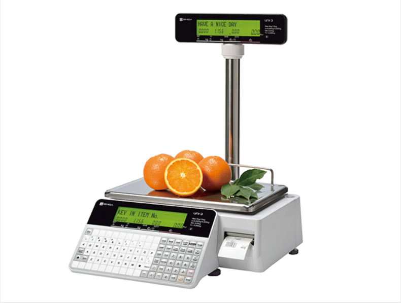 Retail Scale, Uni-3L1 Pole, 60lbs. Integrated Printer, 115VAC