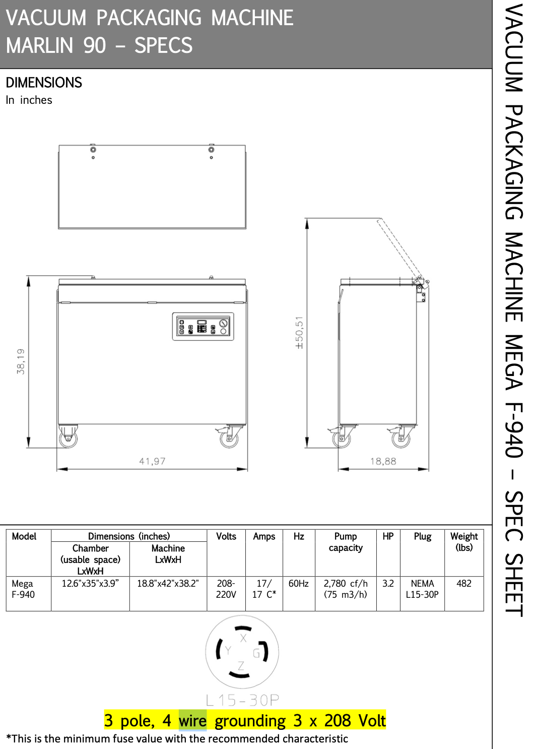 Mega F-940 Vacuum Packing Machine