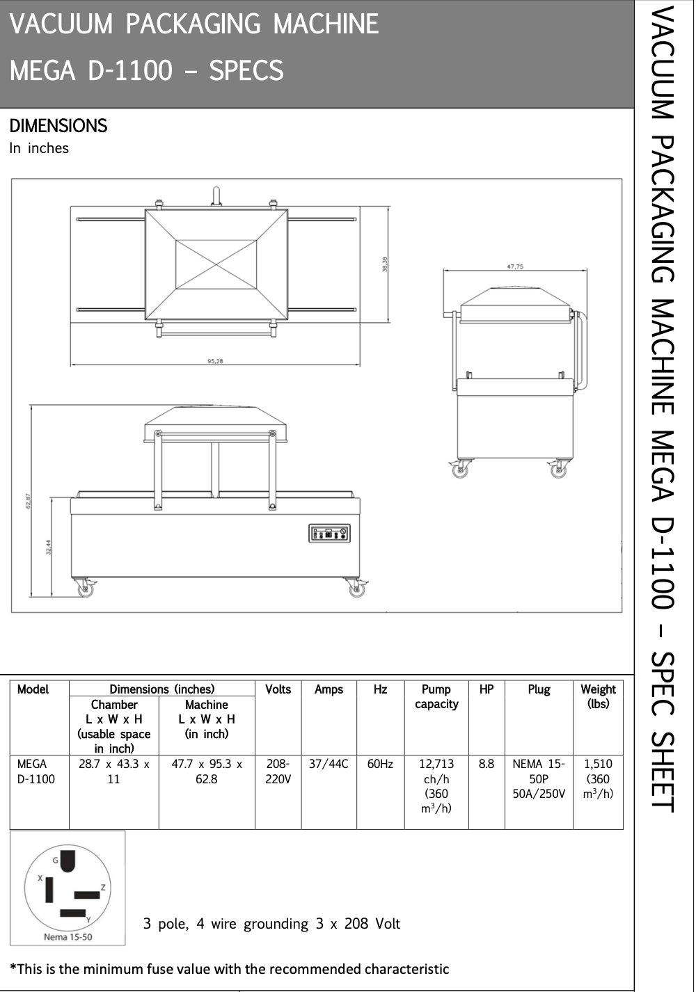 Mega D-1100 Vacuum Packing Machine