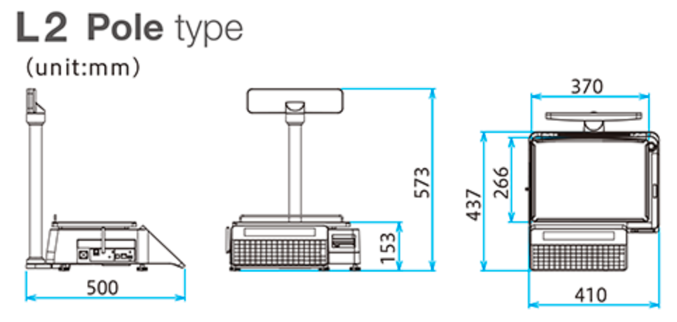 Retail Scale, Uni-3L1 Pole, 60lbs. Integrated Printer, 115VAC